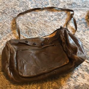 J  Crew gray leather tote bag